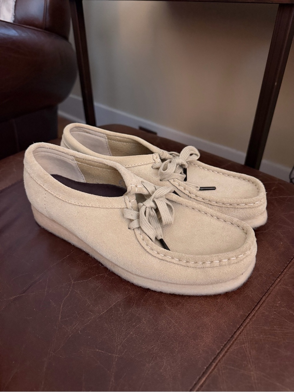 Clarks Original Wallabee in Maple Suede, Size 9, worn once.
